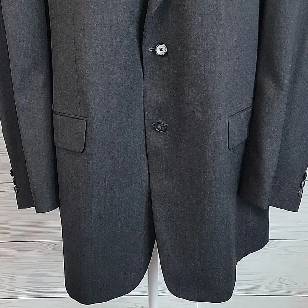 Jack Victor Classic Vintage Men's Suit Blazer- Dark Slate Grey Size 48 XL